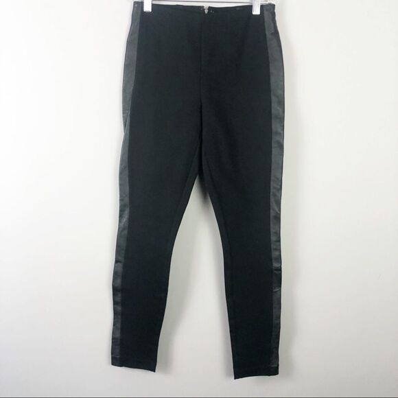 J. Crew | Black Pixie Pants with Leather Stripe - Picture 3 of 8